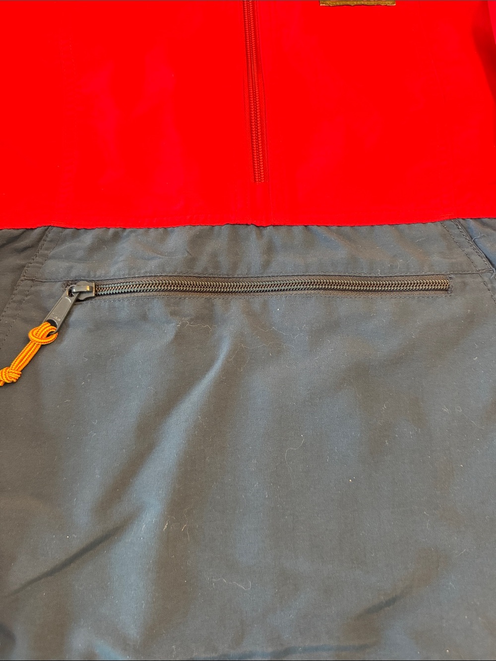 LL Bean Mountain Classic Anorak Women's Red/Blue Hooded 1/2 Zip Pullover, sz XSP - Picture 4 of 13